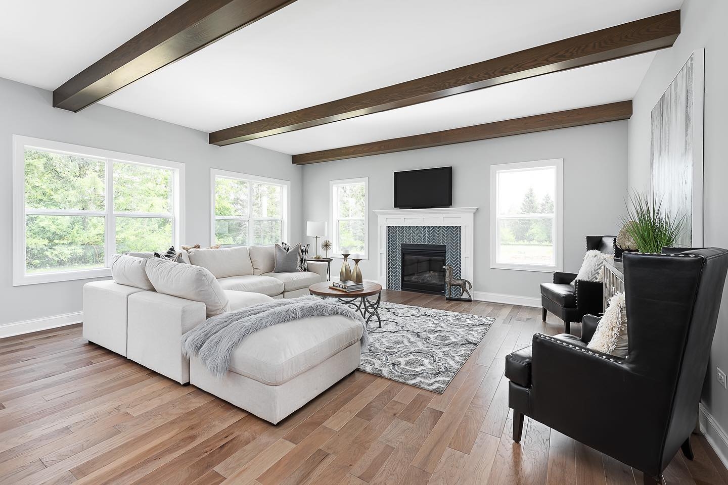 Social Livingroom Farmhouse White Doublehungs