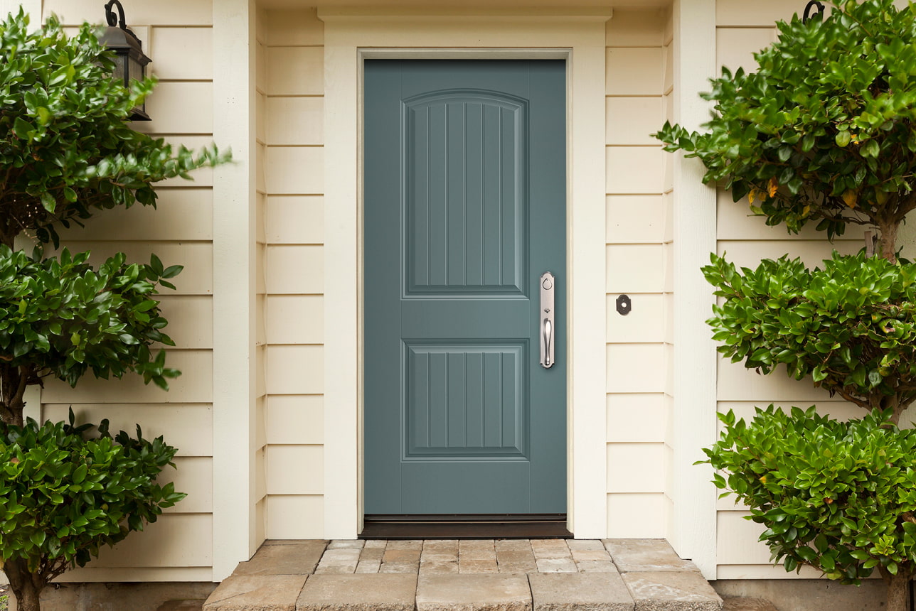 Solid Fiberglass Entry Door Blue
