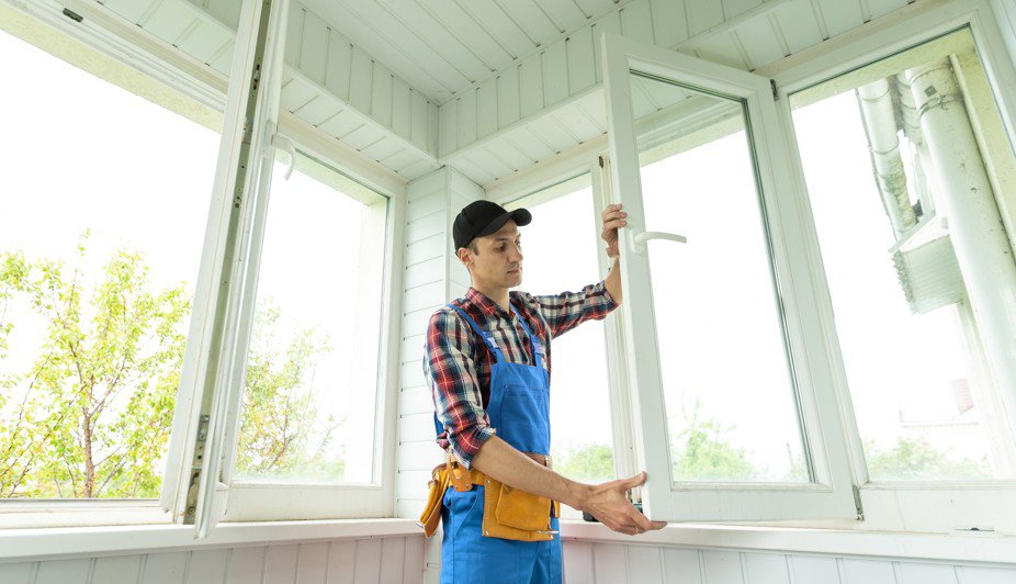 Contractor factoring window replacement cost during casement window installation